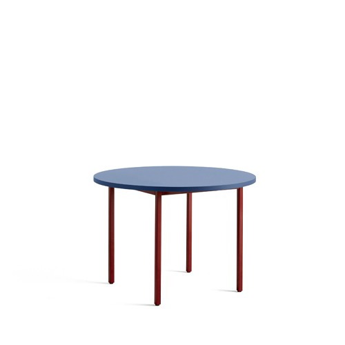 Two Colour Table  투 컬러 테이블 Ø105 x H74  블루 워터베이스드 라커드 / 마룬 레드 베이스