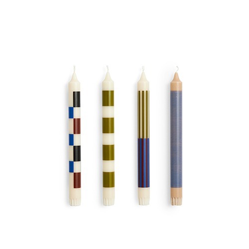 Pattern Candle Set of 4 패턴 캔들 4개 한세트 오프화이트/아미/블루