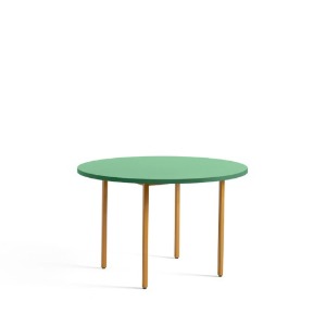 Two Colour Table  투 컬러 테이블 Ø120 x H74  그린 민트 워터베이스드 라커드 / 골든 옐로우 (오커) 베이스