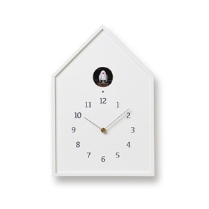 Birdhouse Clock White